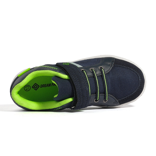 Kids Lightweight Fashion Sneakers - NAVY NEON GREEN - 3